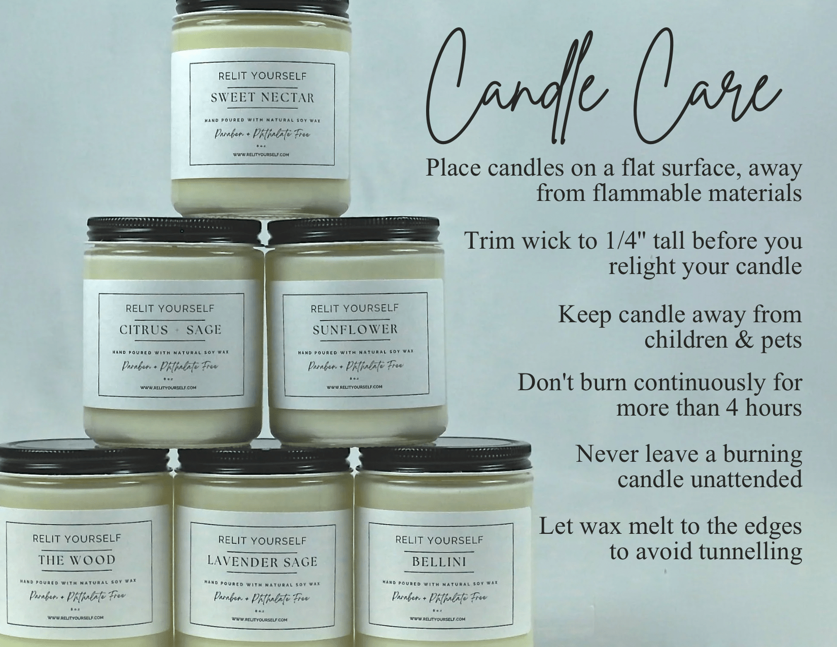 Candle Care 101: How to Get the Most Out of Your Candle - Relit Yourself Candle & Co