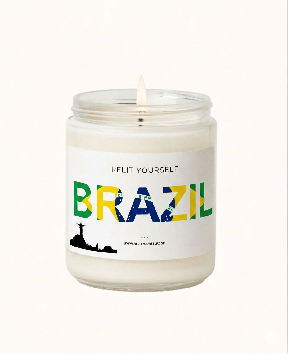 BRAZIL | Pistachio, Heliotrope & Caramel | 8oz Scented Soy Candle