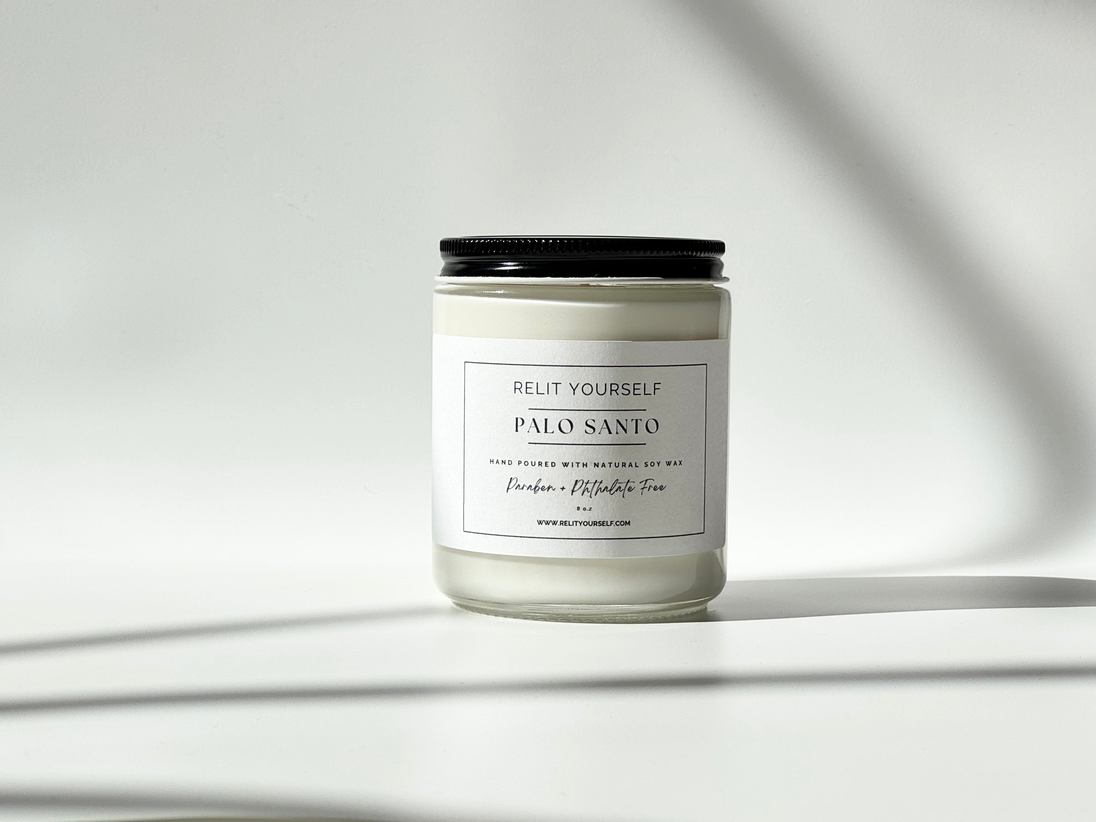 Palo Santo | Bergamot & Juniper | 8oz Scented Soy Candle - Relit Yourself Candle & Co