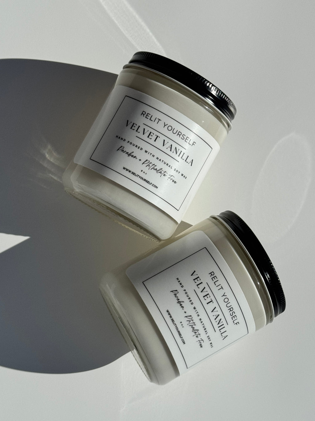 Velvet Vanilla | Vanilla Crunch & Honeyed Butter | 8oz Scented Soy Candle | Relit Yourself Candle & Co 