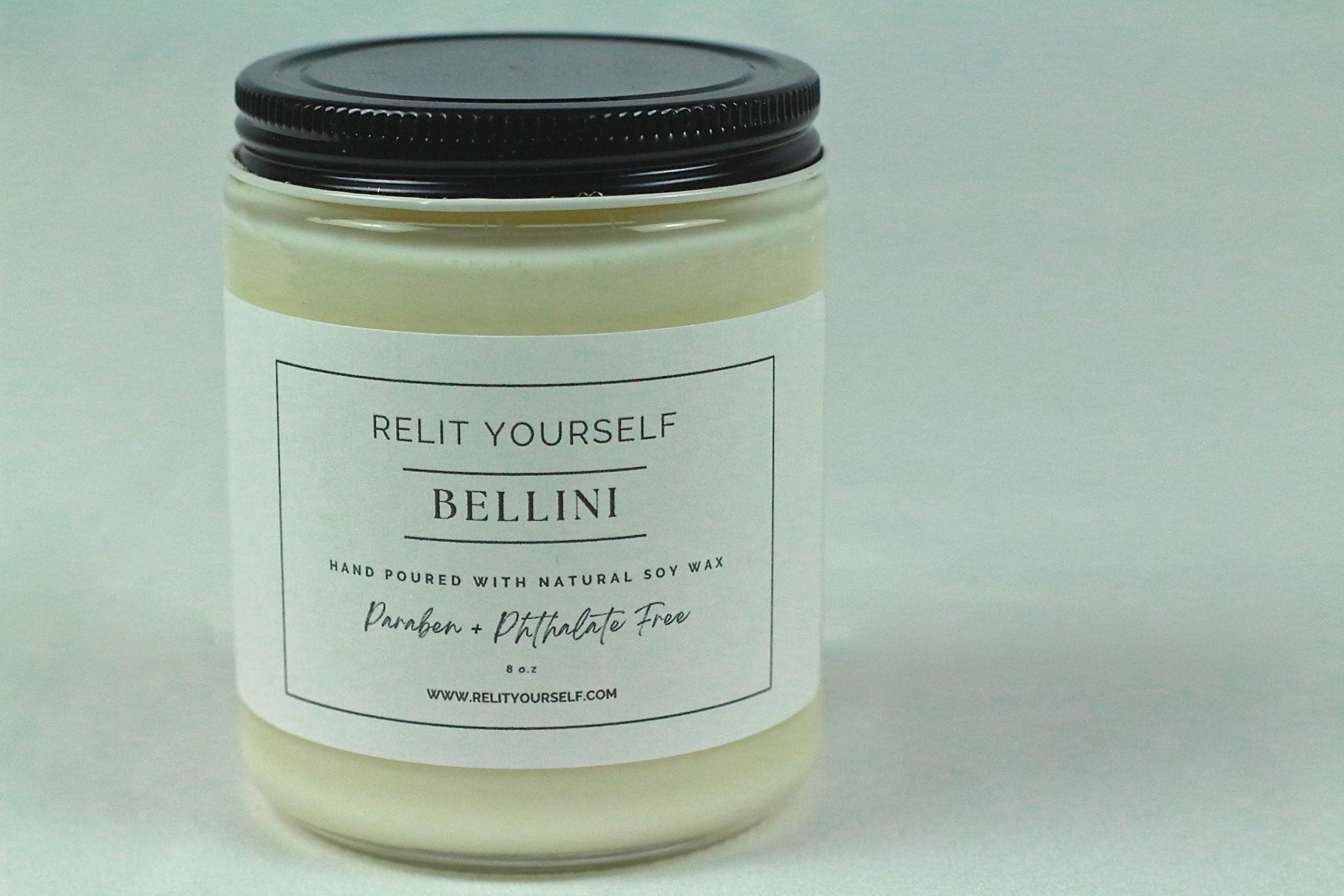 Bellini | Peach, Strawberry & Melon | 8oz Scented Soy Candle - Relit Yourself Candle & Co