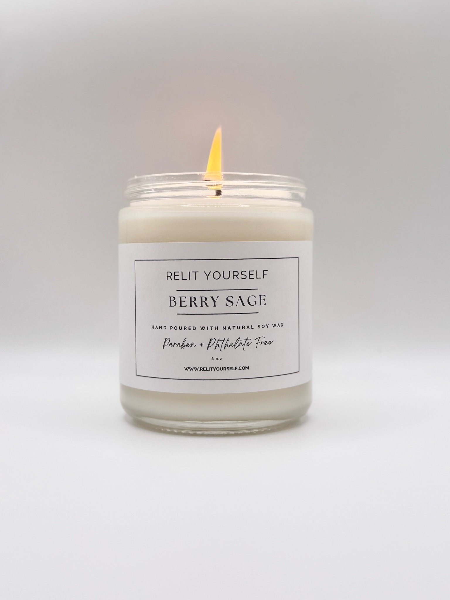 Berry Sage | Blackberry & Sage | 8oz Scented Soy Candle - Relit Yourself Candle & Co