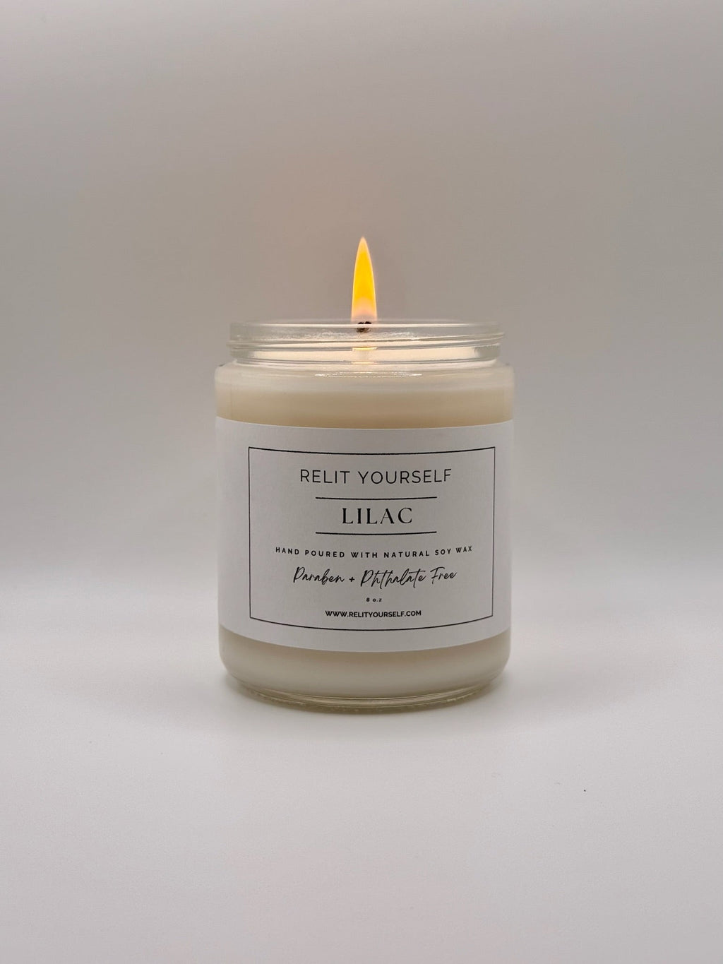 Lilac | Lilac, Hyacinth & Dewy Greens | 8oz Scented Soy Candle - Relit Yourself Candle & Co