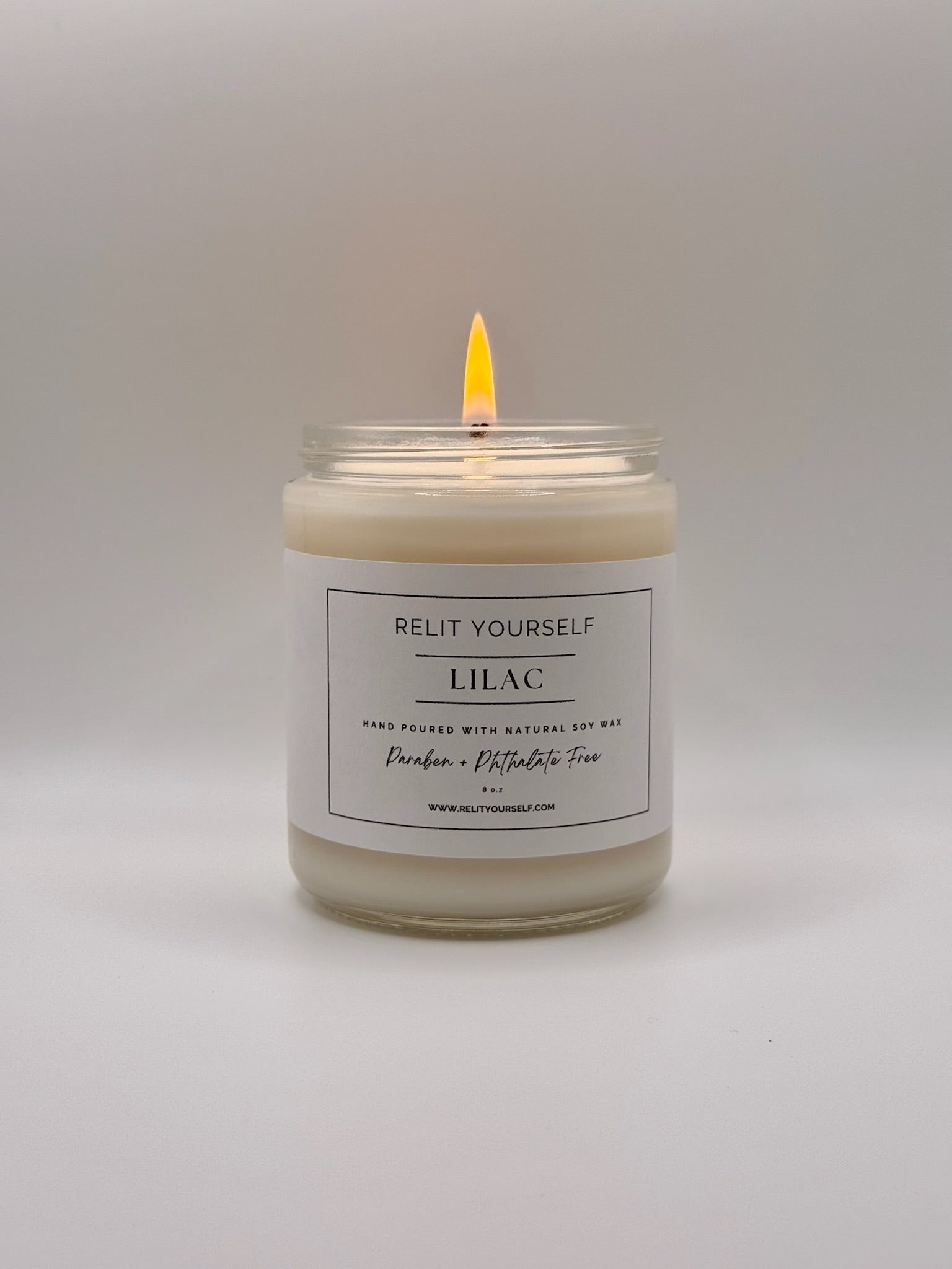 Lilac | Lilac, Hyacinth & Dewy Greens | 8oz Scented Soy Candle - Relit Yourself Candle & Co