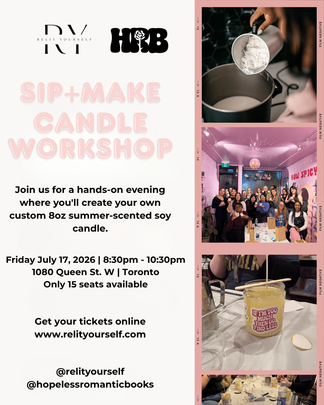 Sip+Make Candle Workshop - Relit Yourself Candle & Co