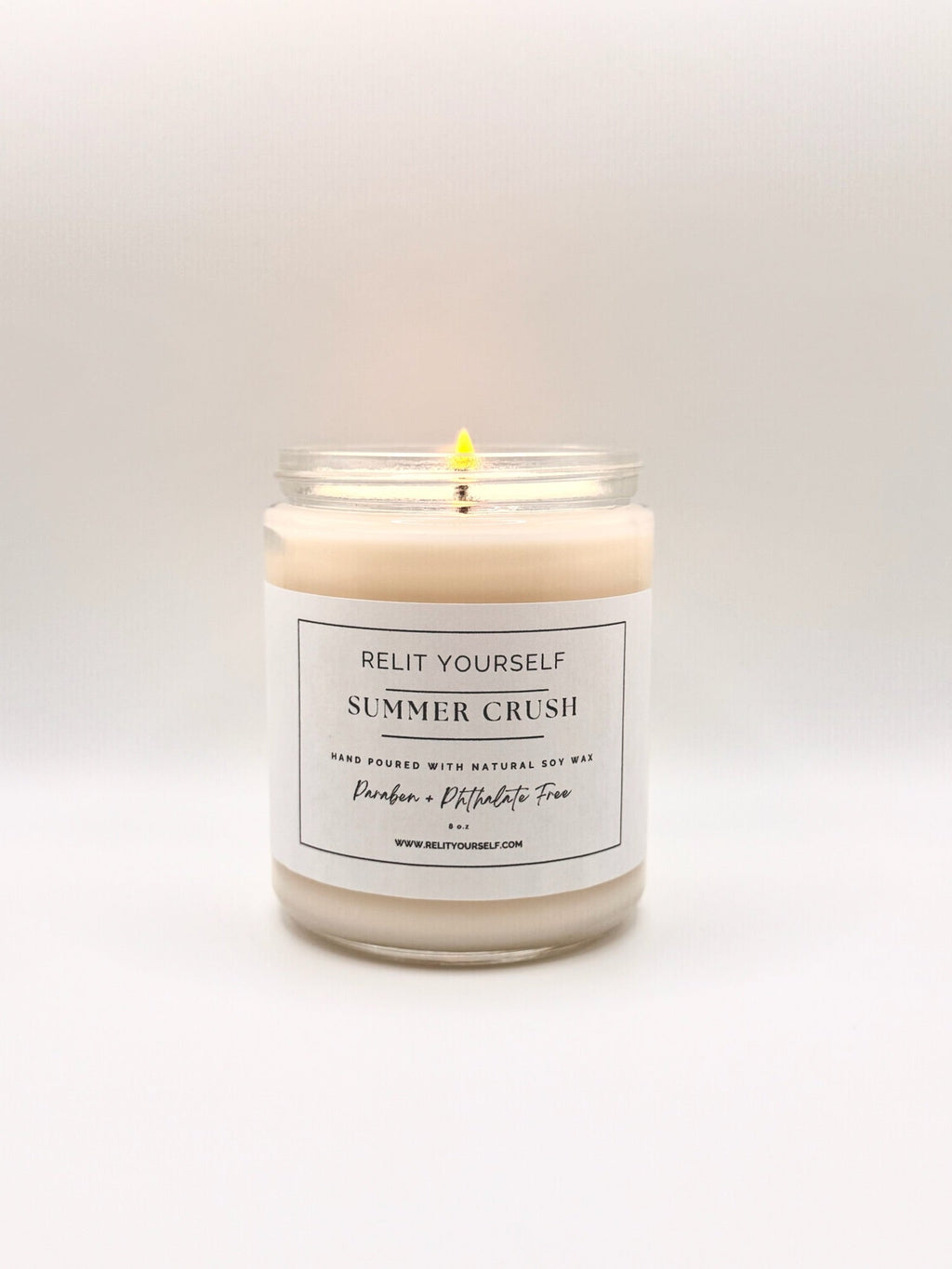 Summer Crush | Cactus, Jasmine | 8oz Scented Soy Candle - Relit Yourself Candle & Co