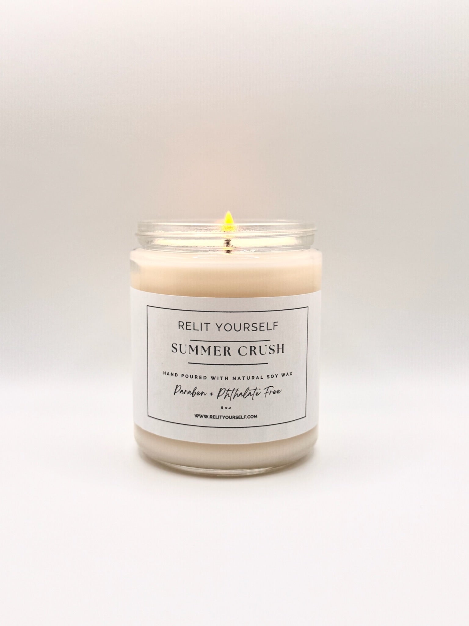 Summer Crush | Cactus, Jasmine | 8oz Scented Soy Candle - Relit Yourself Candle & Co