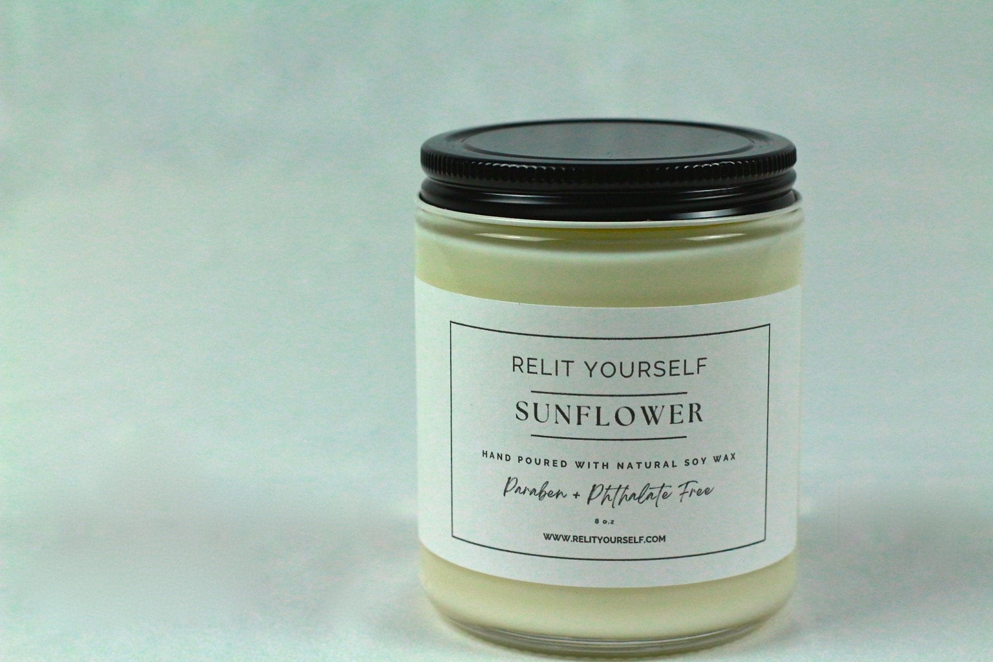 Sunflower | Fresh Air, Warm Oleic & Florals | 8oz Scented Soy Candle - Relit Yourself Candle & Co