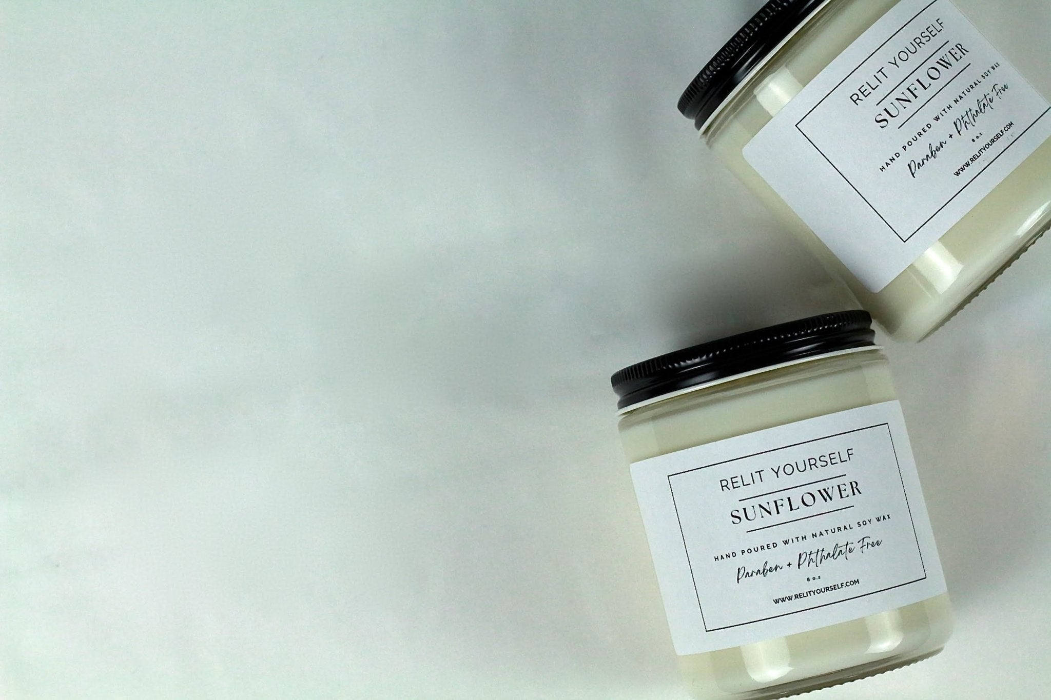 Sunflower | Fresh Air, Warm Oleic & Florals | 8oz Scented Soy Candle - Relit Yourself Candle & Co
