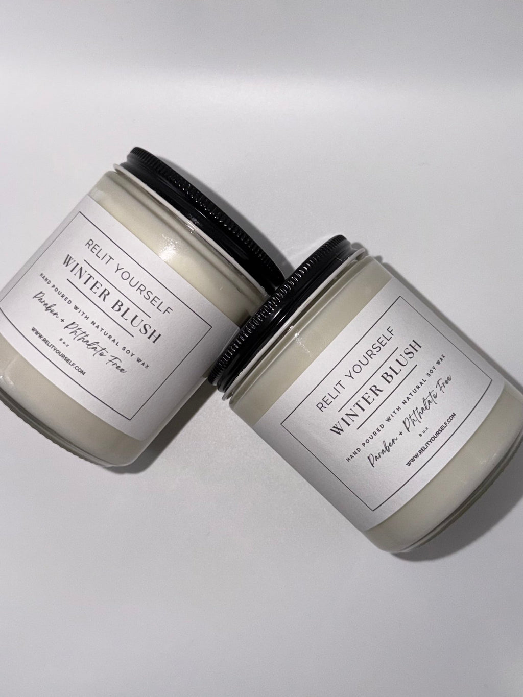 Winter Blush | Pink Berries, Pomegranate, & Fir | 8oz Scented Soy Candle - Relit Yourself Candle & Co